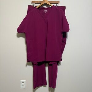 Mandala Red Pink Berry Scrub Set XL/2XL